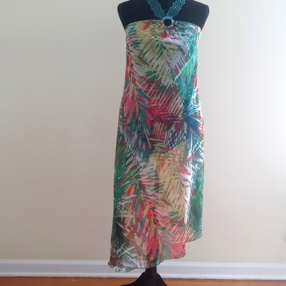 Multi colored halter dress